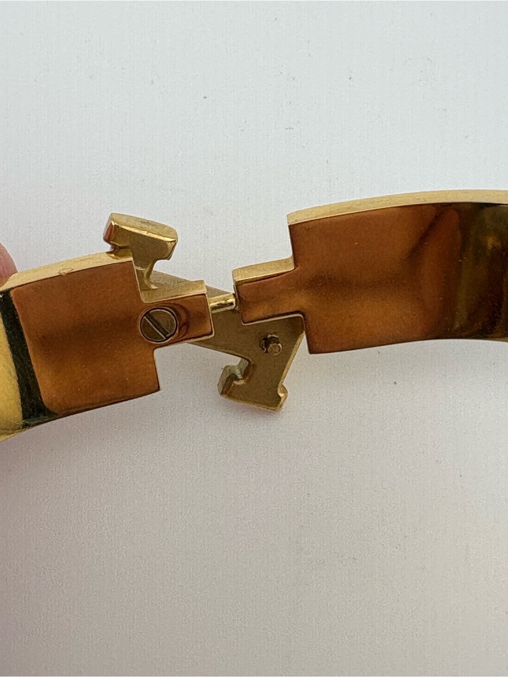 Hermès H Clic Clac Bracelet – Black & Gold Tone | Fits Up to 6.5” Wrist - Picture 5 of 12